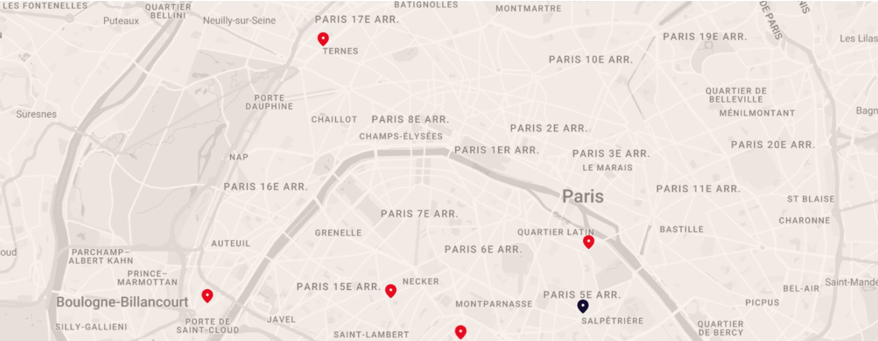 Carte boulangeries Archibald Paris